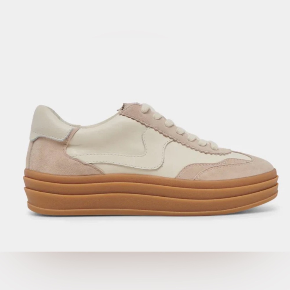 Dolce Vida Notice X Sneakers, Ivory Multi Leather, size 9